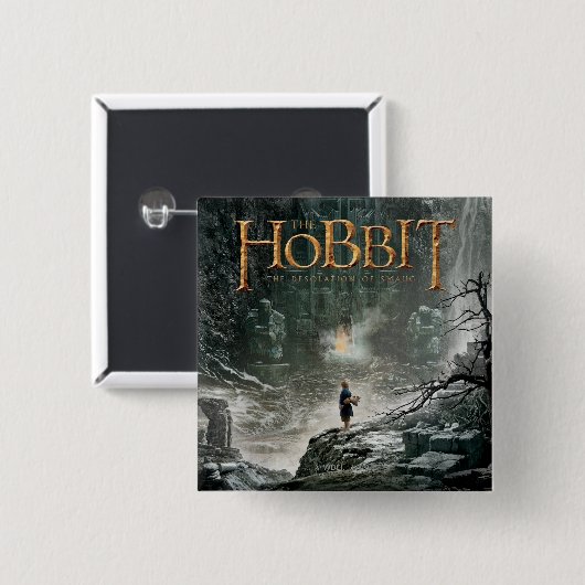 BILBO BAGGINS™ op Erebor Vierkante Button 5,1 Cm (Voorkant /achterkant)