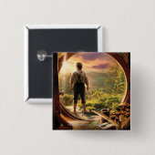 BILBO BAGGINS™ Terug in Shire Collage Vierkante Button 5,1 Cm (Voorkant /achterkant)