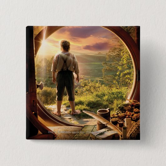 BILBO BAGGINS™ Terug in Shire Collage Vierkante Button 5,1 Cm (Voorkant)