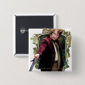 BILBO BAGGINS™ with sword Vierkante Button 5,1 Cm (Voorkant /achterkant)