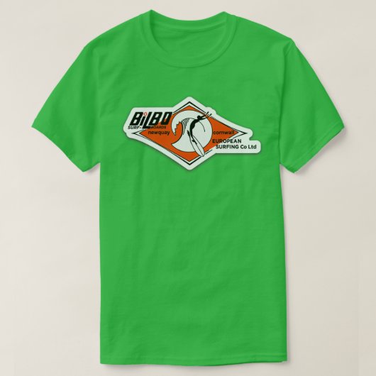 Bilbo Surf Boards Newquay Cornwall European Surfin T-shirt (Design voorkant)