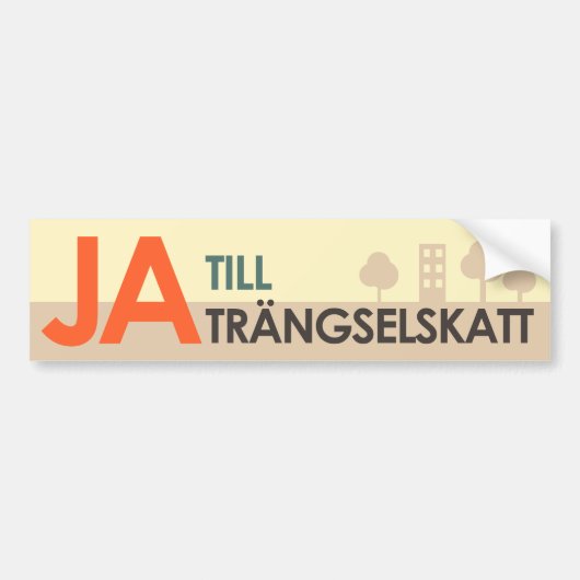 Bildekal - Ja till trängselskatt Bumpersticker (Voorkant)