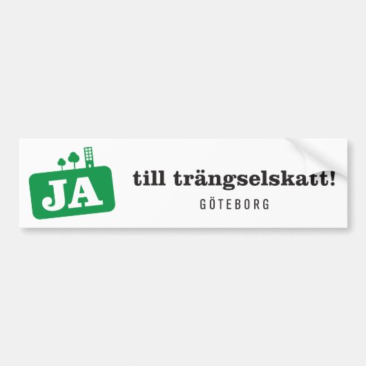 Bildekal - Ja till trängselskatt Bumpersticker (Voorkant)
