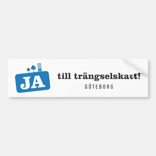 Bildekal - Ja till trängselskatt Bumpersticker (Voorkant)