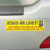 Bildekal, Sverige, Jesus är Livet. Bumpersticker (Op auto)