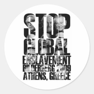 Bilderberg (ANTI-NWO Oorlog) Ronde Sticker
