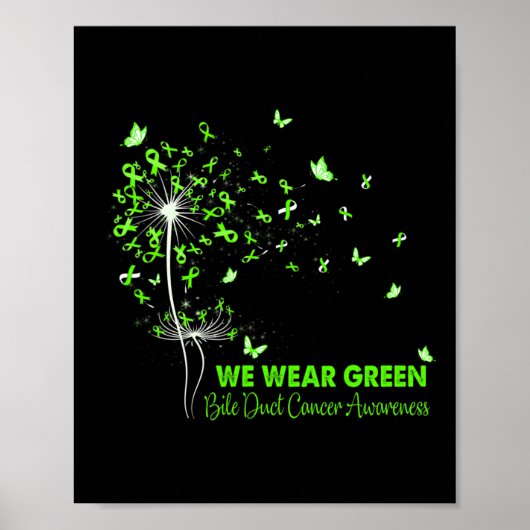 Bile Duct Cancer Awareness Faith Hope Love Dandeli Poster (Voorkant)