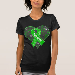 Bile Duct Cancer Believe Ribbon Heart T-shirt