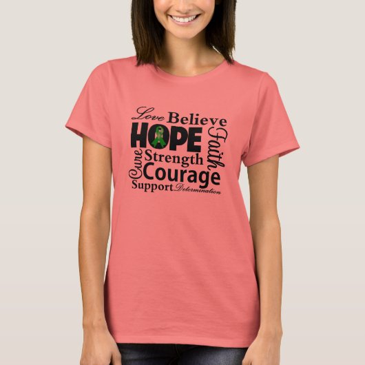 Bile Duct Cancer Collage of Hope T-shirt (Voorkant)