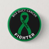 Bile Duct Cancer Fighter Ribbon Black Button (Voorkant)