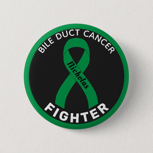 Bile Duct Cancer Fighter Ribbon Black Button (Voorkant)