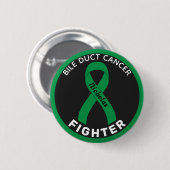 Bile Duct Cancer Fighter Ribbon Black Button (Voorkant /achterkant)