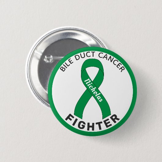 Bile Duct Cancer Fighter Ribbon White Button (Voorkant /achterkant)