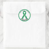 Bile Duct Cancer Fighter Ribbon White Ronde Sticker (Tas)