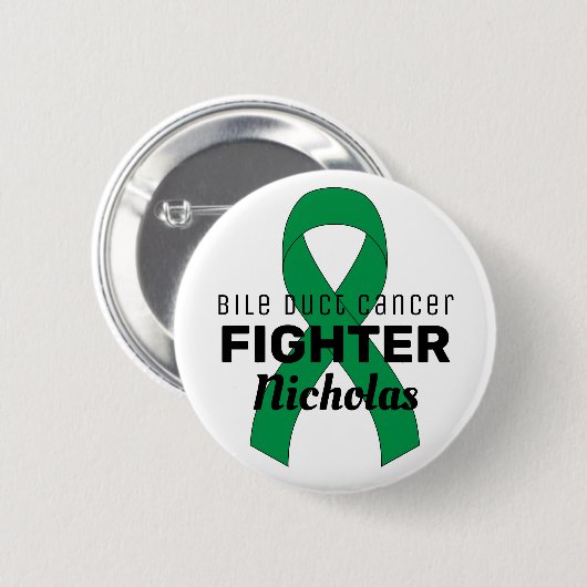 Bile Duct Cancer Ribbon White Button (Voorkant /achterkant)