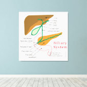 Biliaire systeemdiagram canvas afdruk (Insitu (Houten vloer))