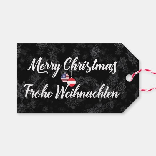 Bilingale Oostenrijkse Amerikaanse cadeauLabels (Voorkant (Horizontaal))