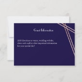 Bilingale Roos Gold Stripe Wedding Guestcard Kaart (Voorkant)