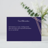 Bilingale Roos Gold Stripe Wedding Guestcard Kaart (Staand voorkant)
