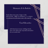 Bilingale Roos Gold Stripe Wedding Guestcard Kaart (Voorkant / Achterkant)