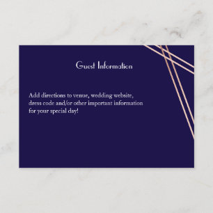Bilingale Roos Gold Stripe Wedding Guestcard Kaart
