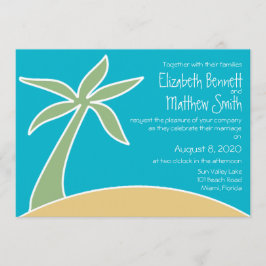 Bilingual Beach Wedding Invitation Kaart