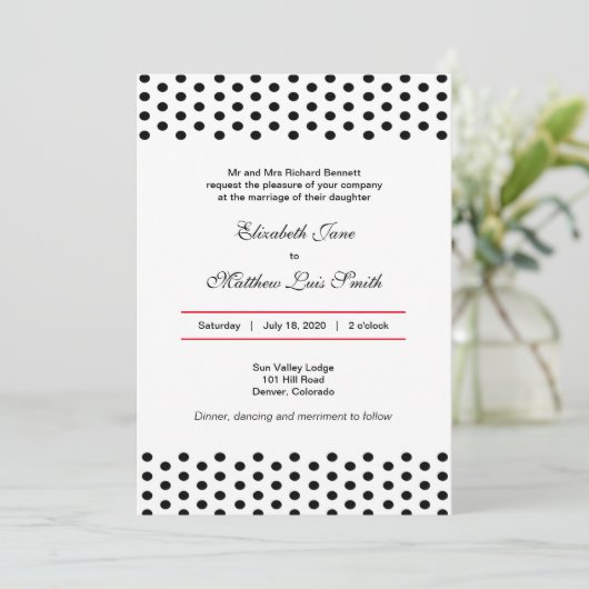 Bilingual Bold Polka Dot Weddenschap Kaart (Staand voorkant)