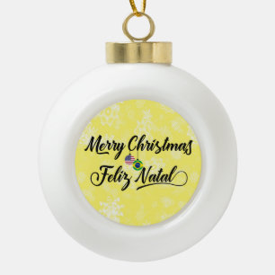 Bilingual Brazililian American Holiday Ornament