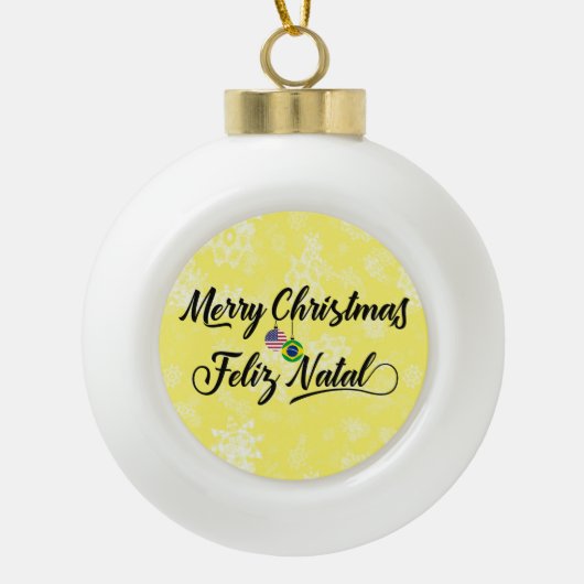 Bilingual Brazililian American Holiday Ornament (Voorkant)