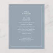 BILINGUAL Budget Stusty Blue Monochrome Wedding Flyer (Achterkant)