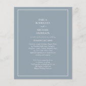 BILINGUAL Budget Stusty Blue Monochrome Wedding Flyer (Voorkant)
