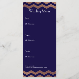 Bilingual Chic Roos Gold Wedding Menu