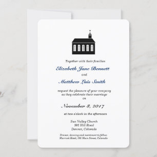 Bilingual Classic Chapel Wedding Invitation Kaart