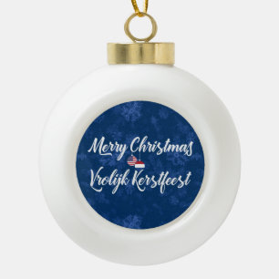 Bilingual Dutch American Holiday Ornament