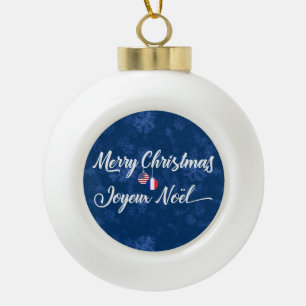 Bilingual French American Holiday Ornament