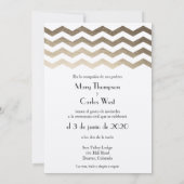 Bilingual Gold Ecru Chevron Wedding Kaart (Achterkant)