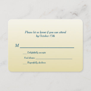 Bilingual Gold Ombre Wedding RSVP Kaartje