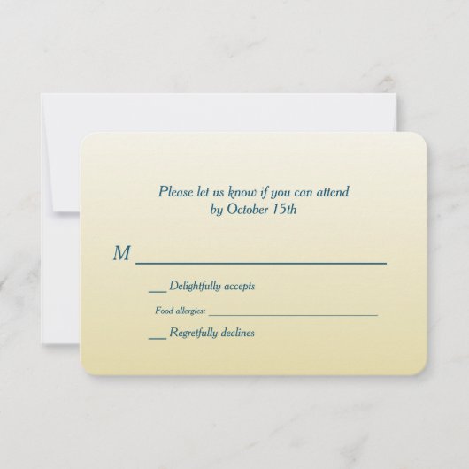 Bilingual Gold Ombre Wedding RSVP Kaartje (Voorkant)
