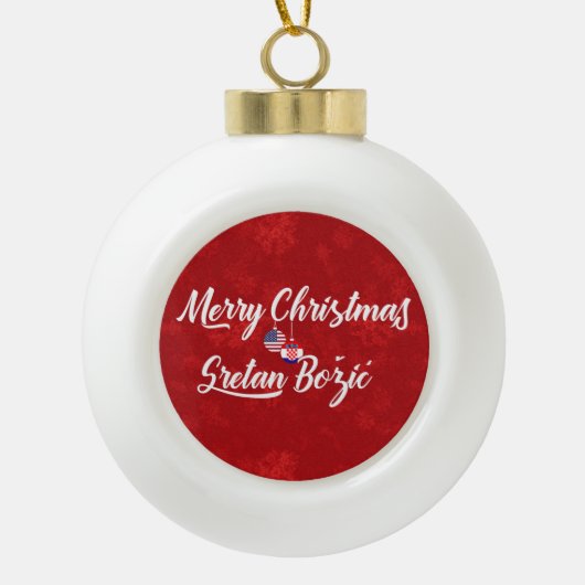 Bilingual Kroatië American Holiday Ornament (Voorkant)