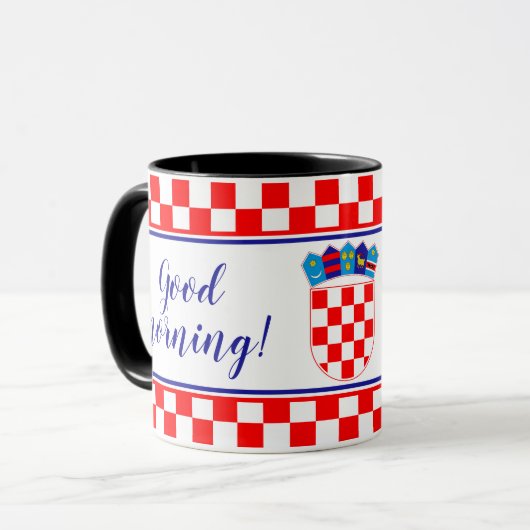 Bilingual Kroatië Good Morning Dobro Jutro Mok (Voorkant links)