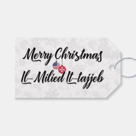 Bilingual Maltese American Holiday Gift Labels Cadeaulabel