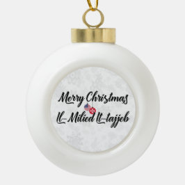 Bilingual Maltese American Holiday Ornament