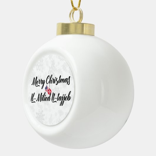 Bilingual Maltese American Holiday Ornament (Rechts)