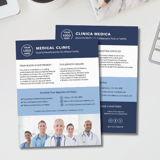 Bilingual Medical Clinic | English Spanish Flyer