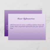 Bilingual Paars Weddenschap Guest Invitation Card Informatiekaartje (Voorkant / Achterkant)