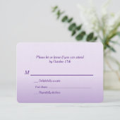 Bilingual Paarse Ombre Wedding RSVP (Staand voorkant)
