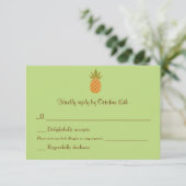 Bilingual Pineapple Wedding RSVP tweezijdig Kaartje (Staand voorkant)