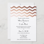 Bilingual Roos Gold Chevron Weddenschap Kaart (Voorkant)