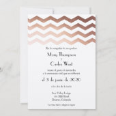 Bilingual Roos Gold Chevron Weddenschap Kaart (Achterkant)