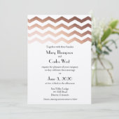 Bilingual Roos Gold Chevron Weddenschap Kaart (Staand voorkant)